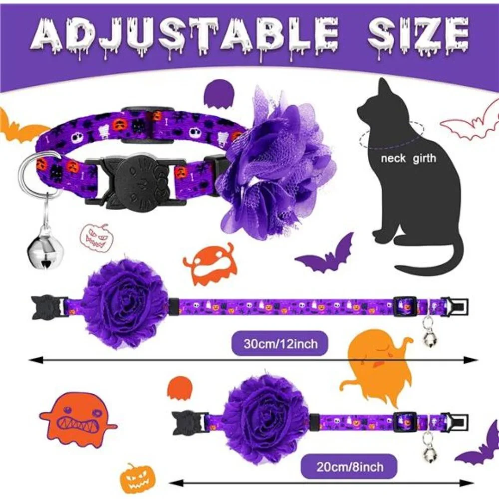 4 Pieces Cat Collars Cat Bell
